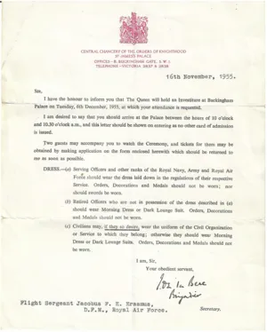 When The Queen invites you to Buck House! My father's invite to Buckingham Palace to recieve his DFM