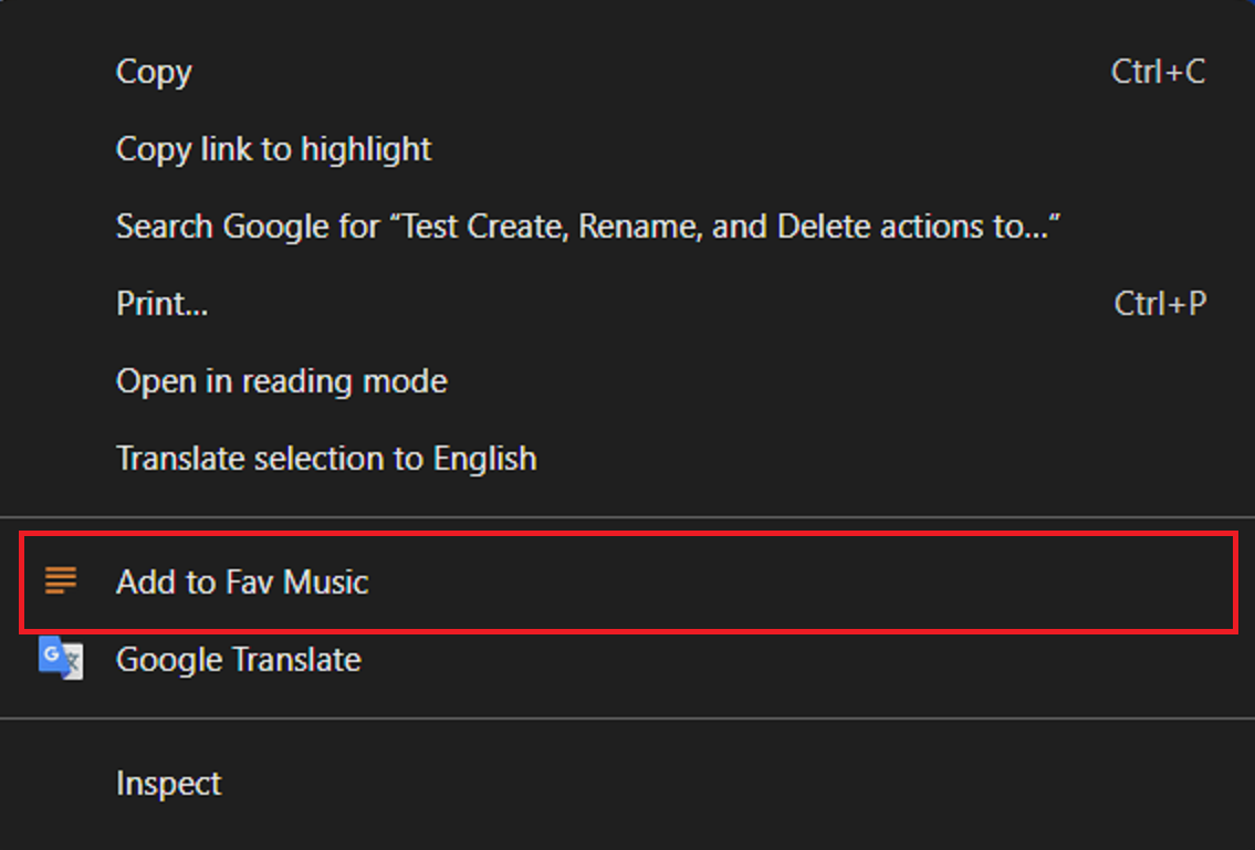 Context Menu