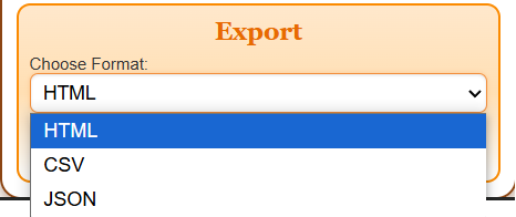 Export Options